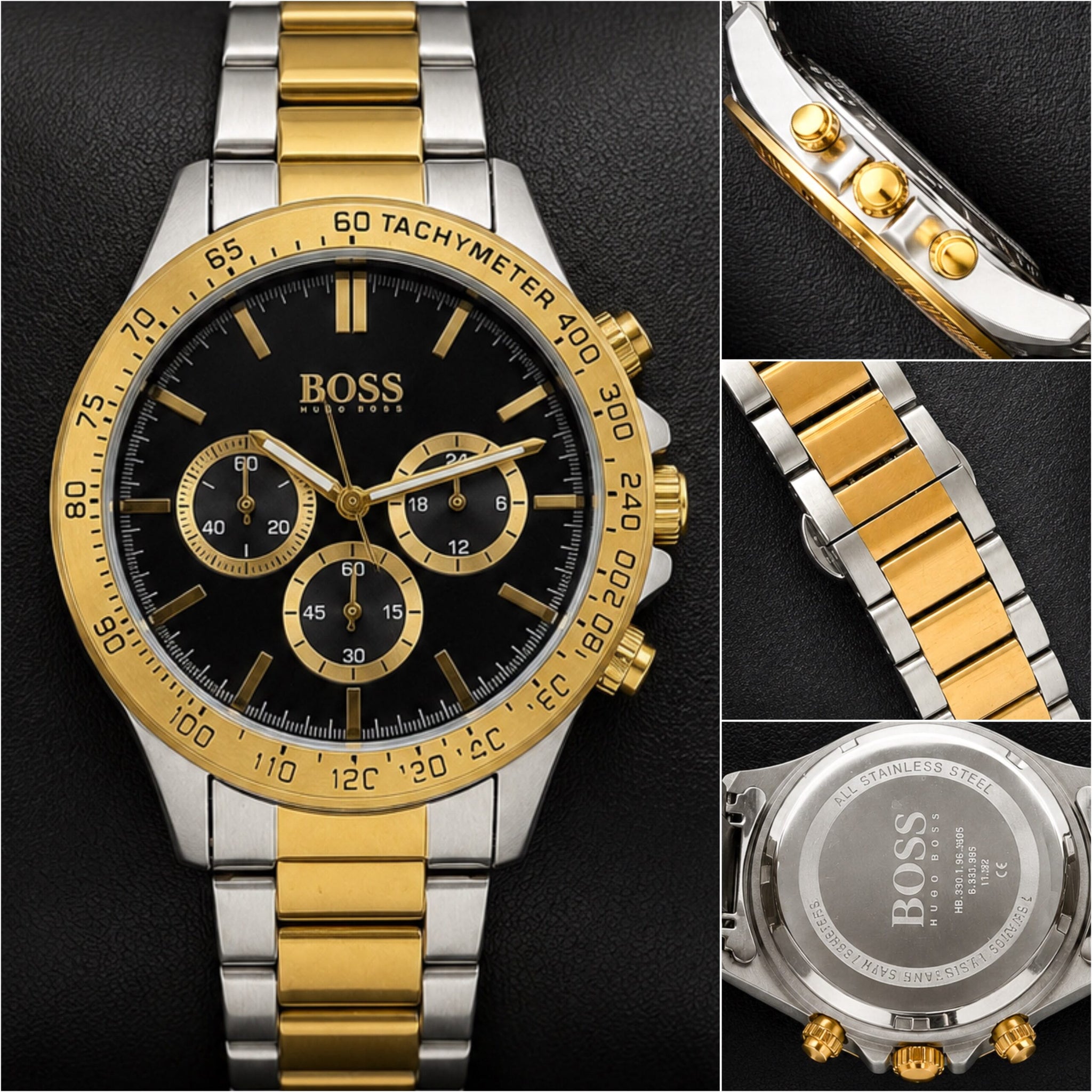 Hugo Boss Chronograph Black Dial Two-Tone Quartz