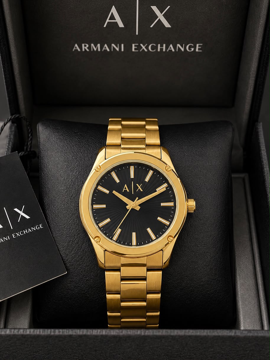 Armani Exchange Gold Black Dial