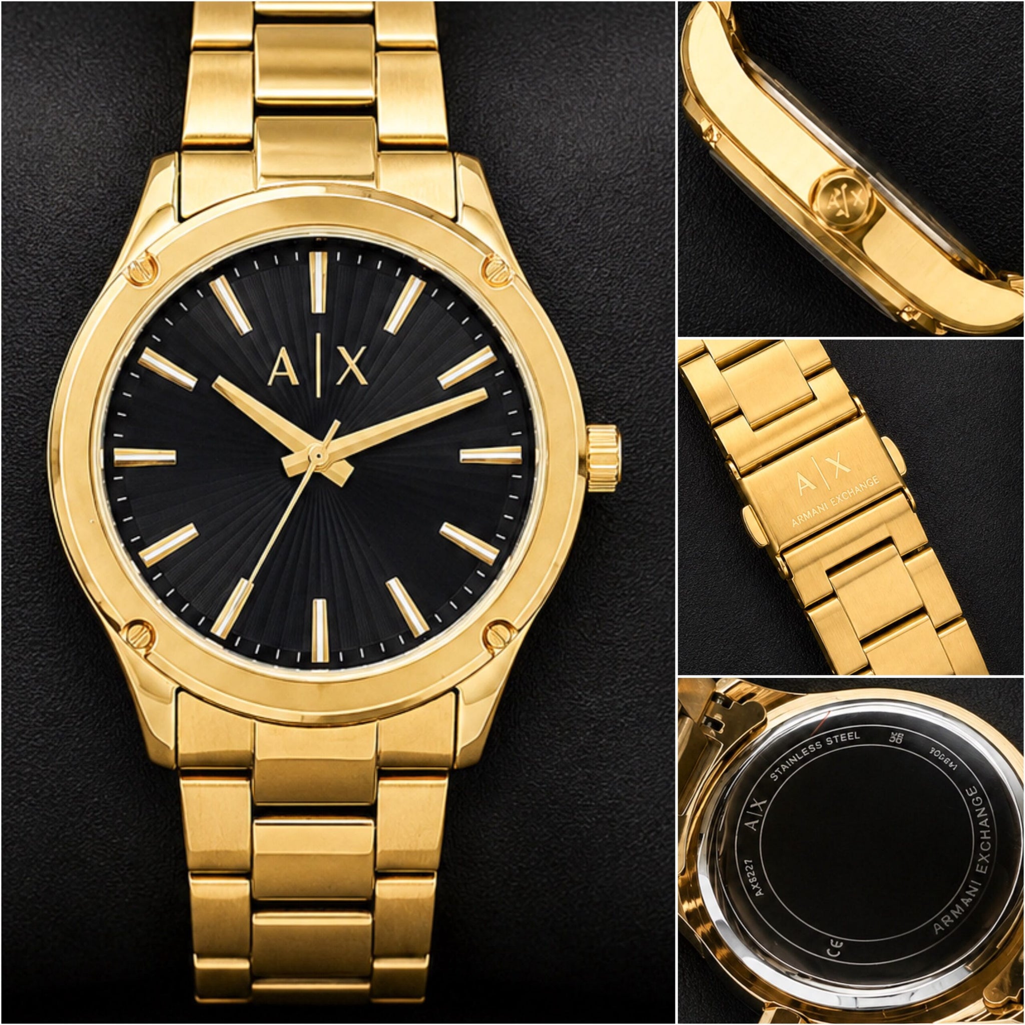 Armani Exchange Gold Black Dial