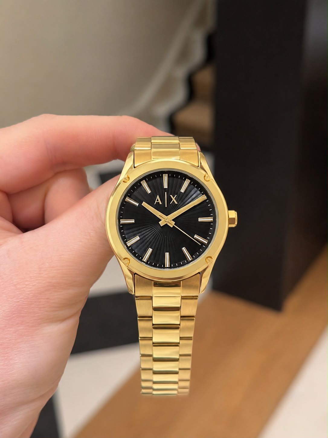 Armani Exchange Gold Black Dial