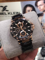 Guess Rose Gold Black Dial Chronograph