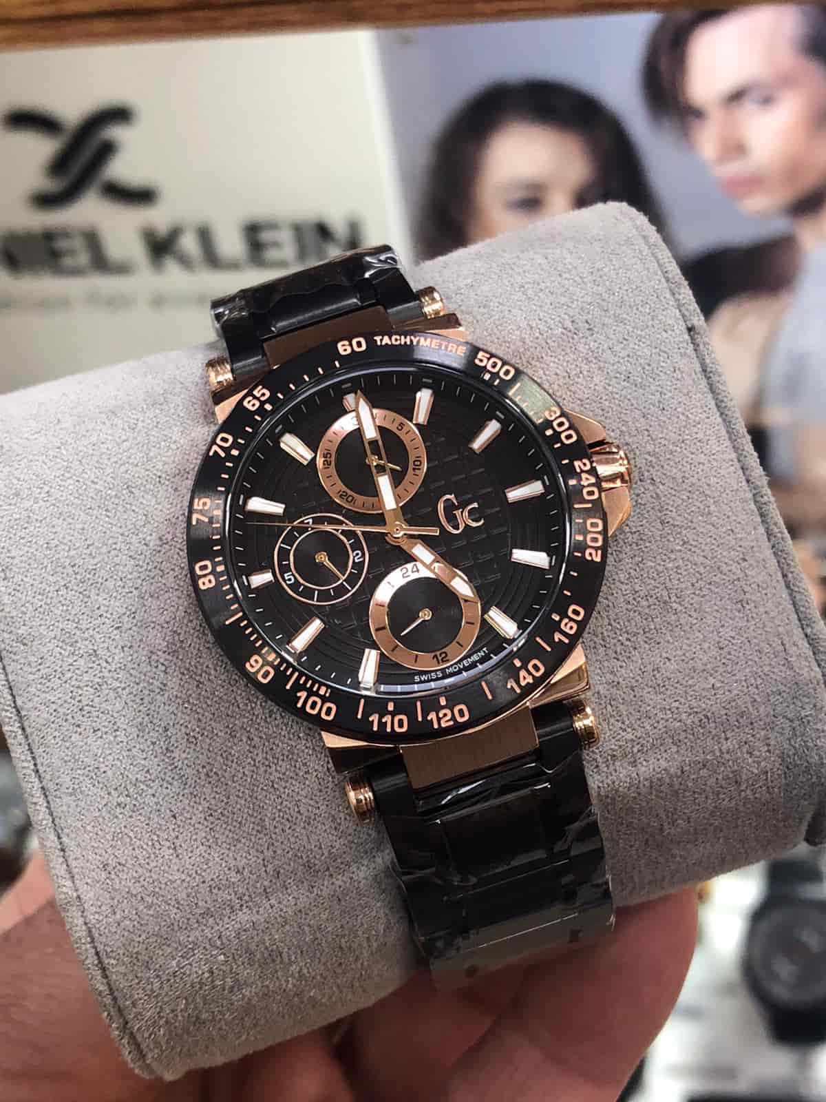 Guess Rose Gold Black Dial Chronograph
