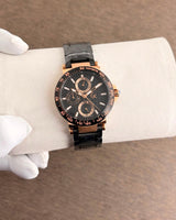 Guess Rose Gold Black Dial Chronograph