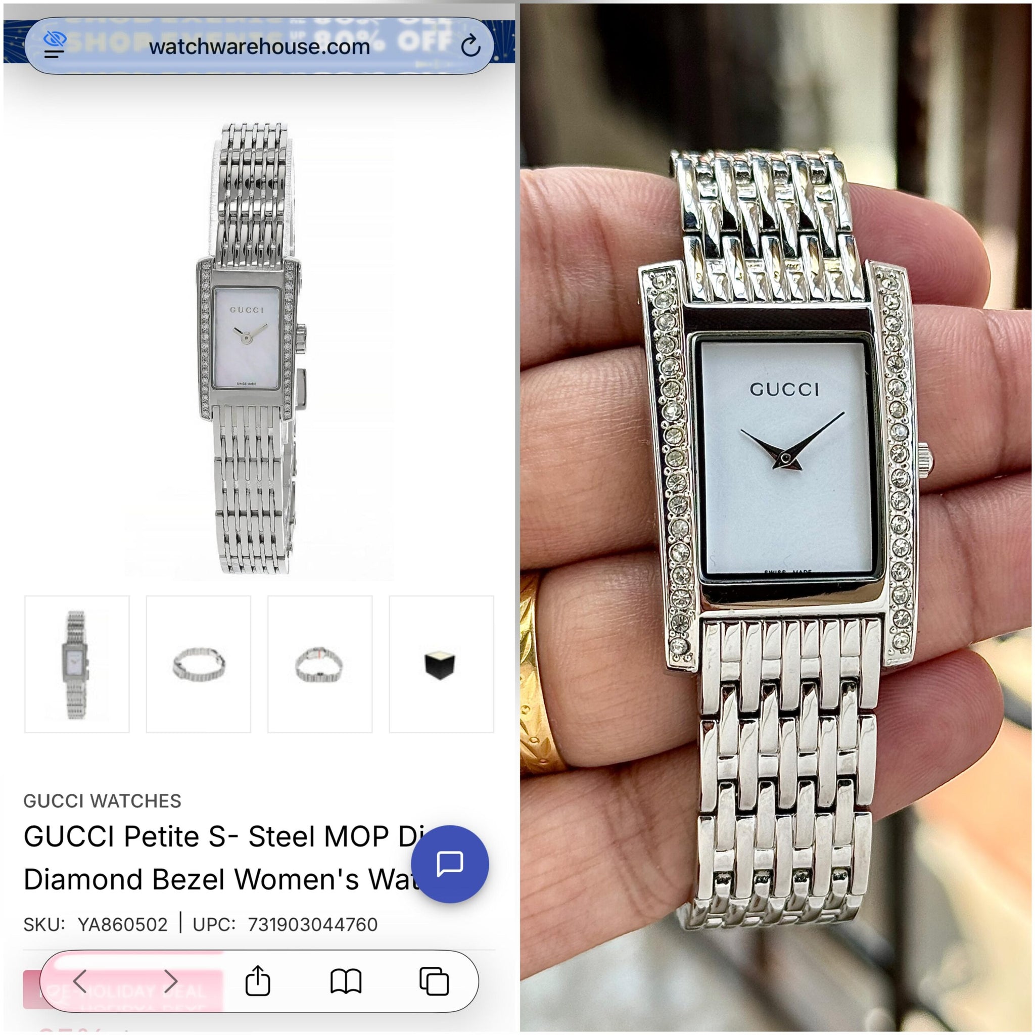 Gucci Petite Mother of Pearl Dial