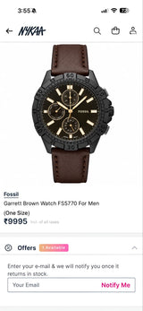 Fossil Multifunction Black Dial Quartz