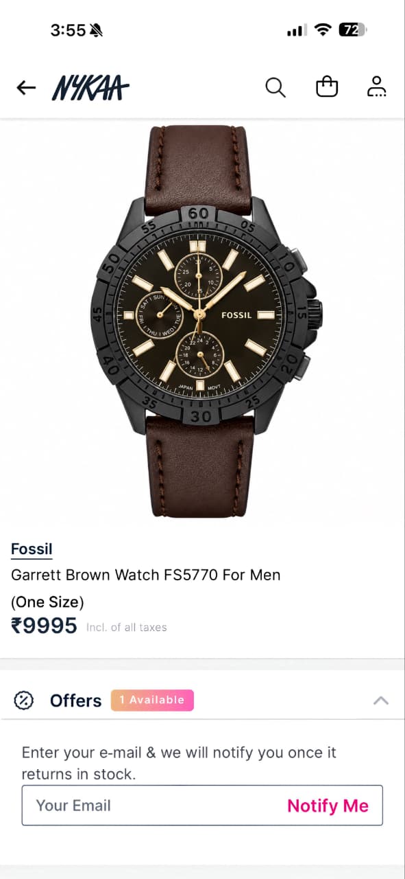 Fossil Multifunction Black Dial Quartz