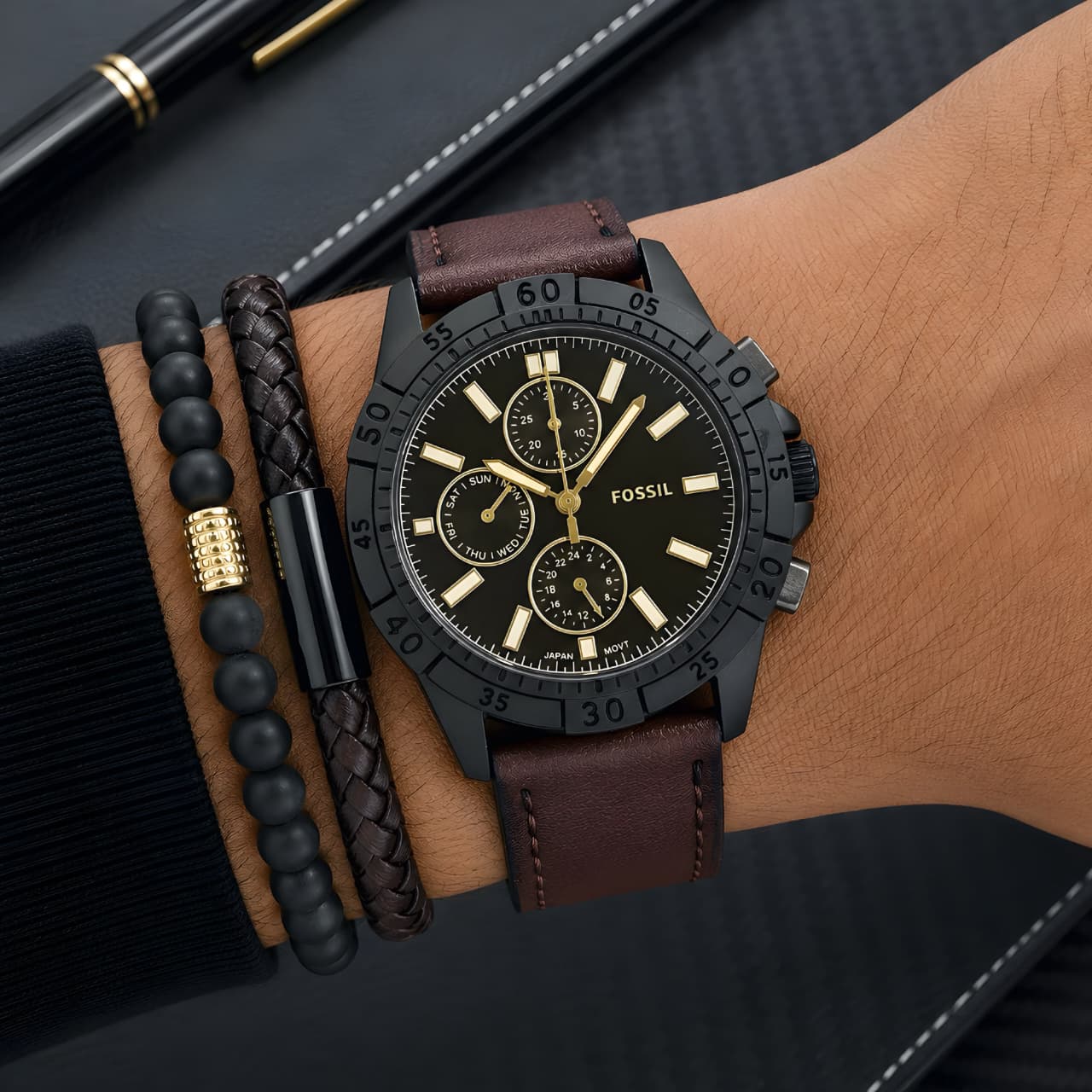 Fossil Multifunction Black Dial Quartz