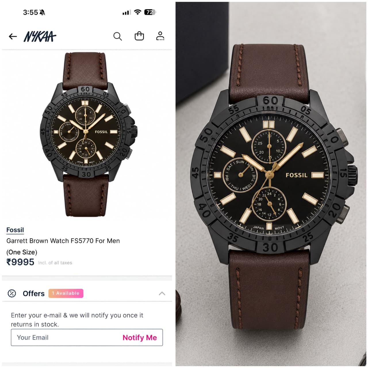 Fossil Multifunction Black Dial Quartz