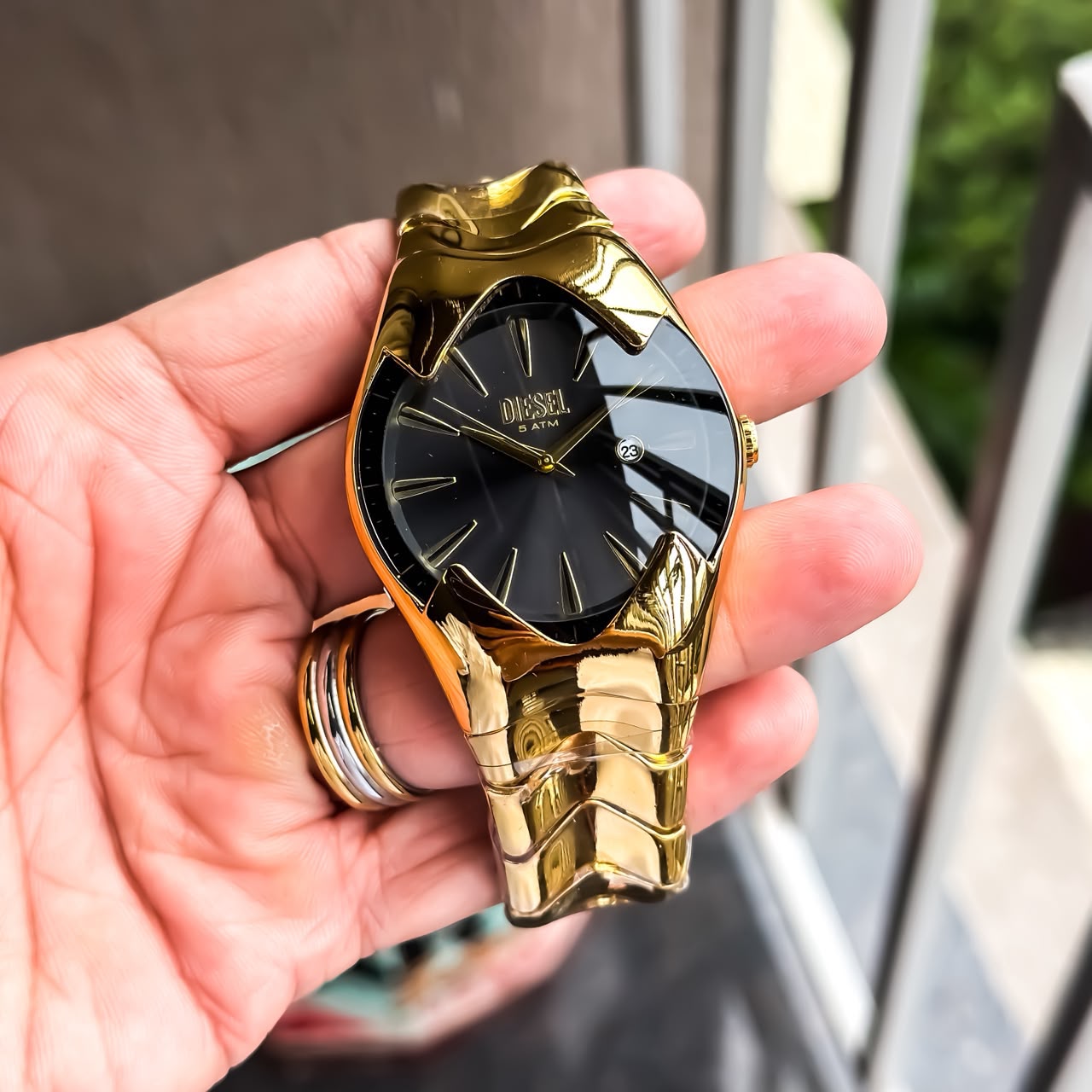 Diesel Gold Tone Black Dial Quartz
