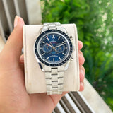 Omega Speedmaster Moonphase Chronograph Blue Dial
