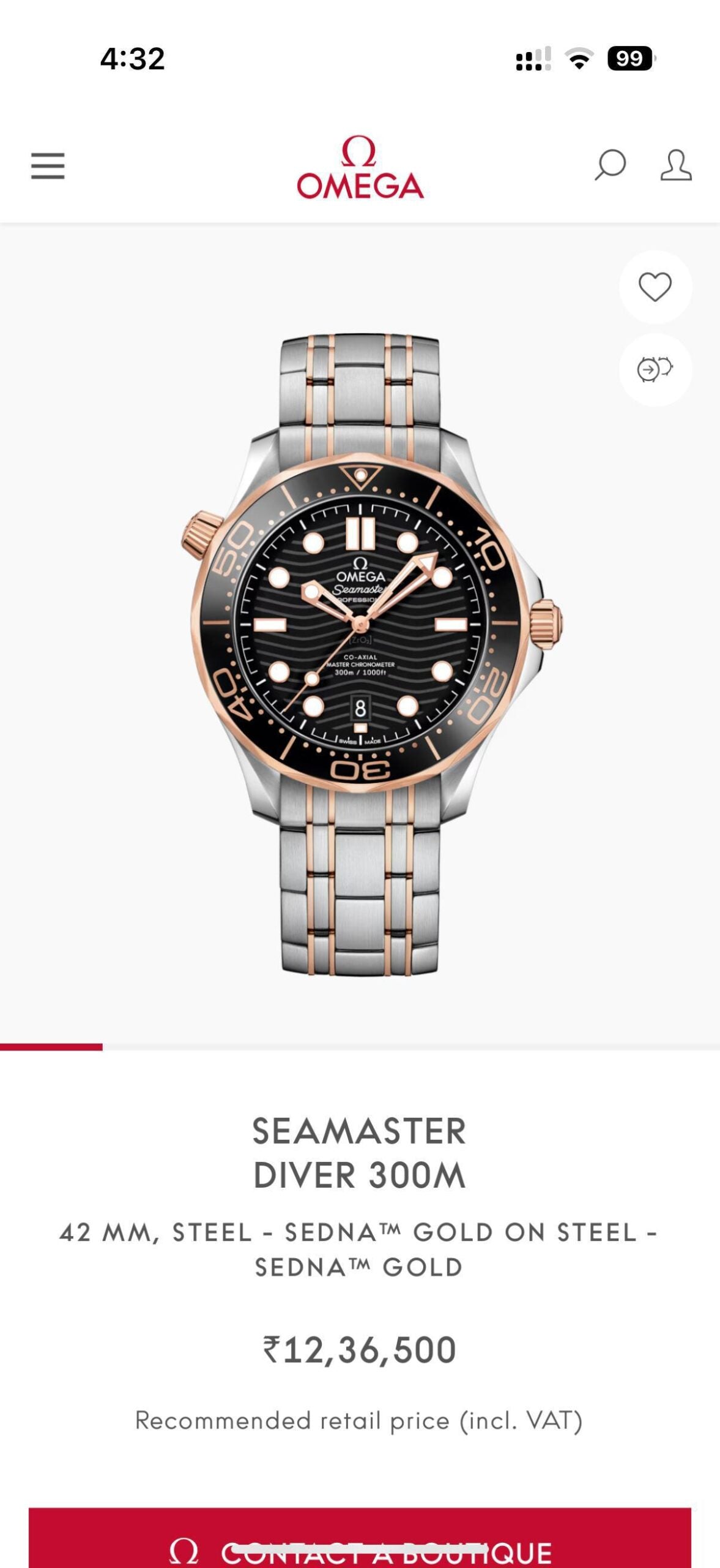 Omega Seamaster Diver Black Dial Automatic