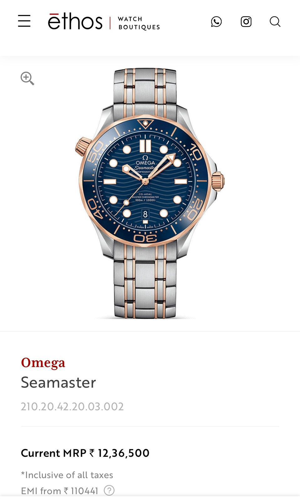 Omega Seamaster Diver Co-Axial Silver Automatic