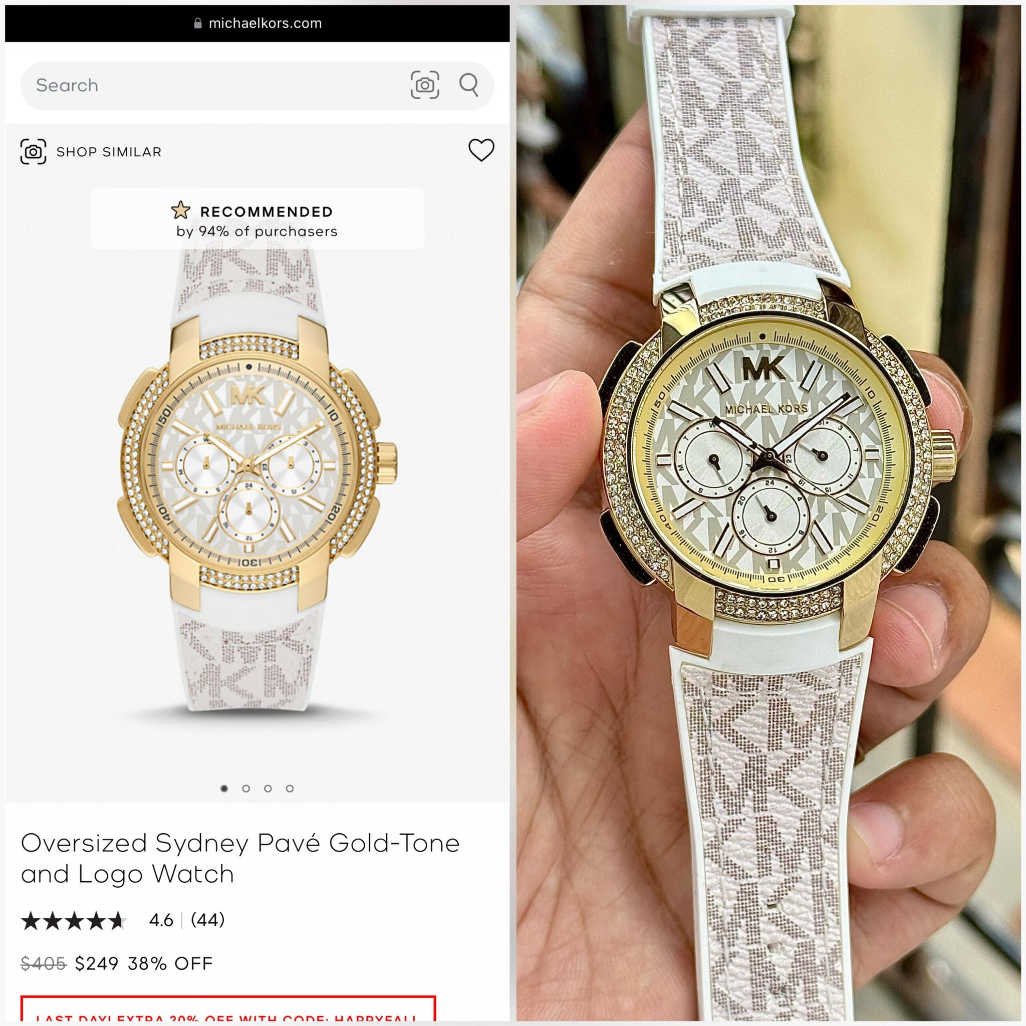 Michael Kors Sydney Pavé White Chronograph