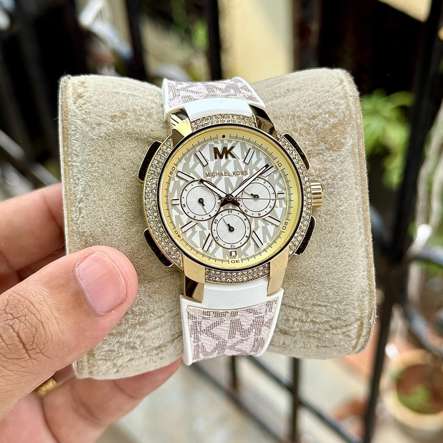 Michael Kors Sydney Pavé White Chronograph