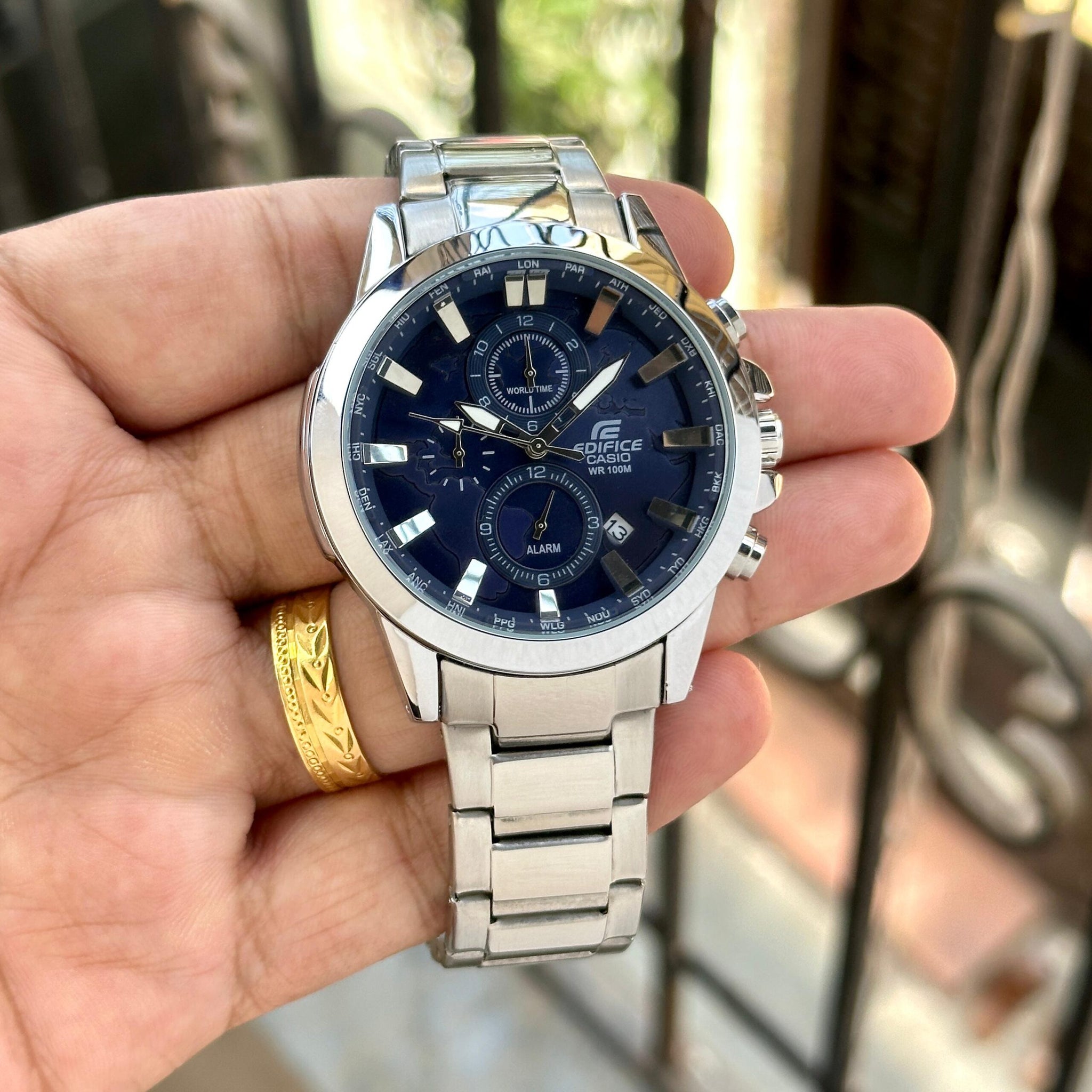 Edifice Casio World Map 43mm Chronograph