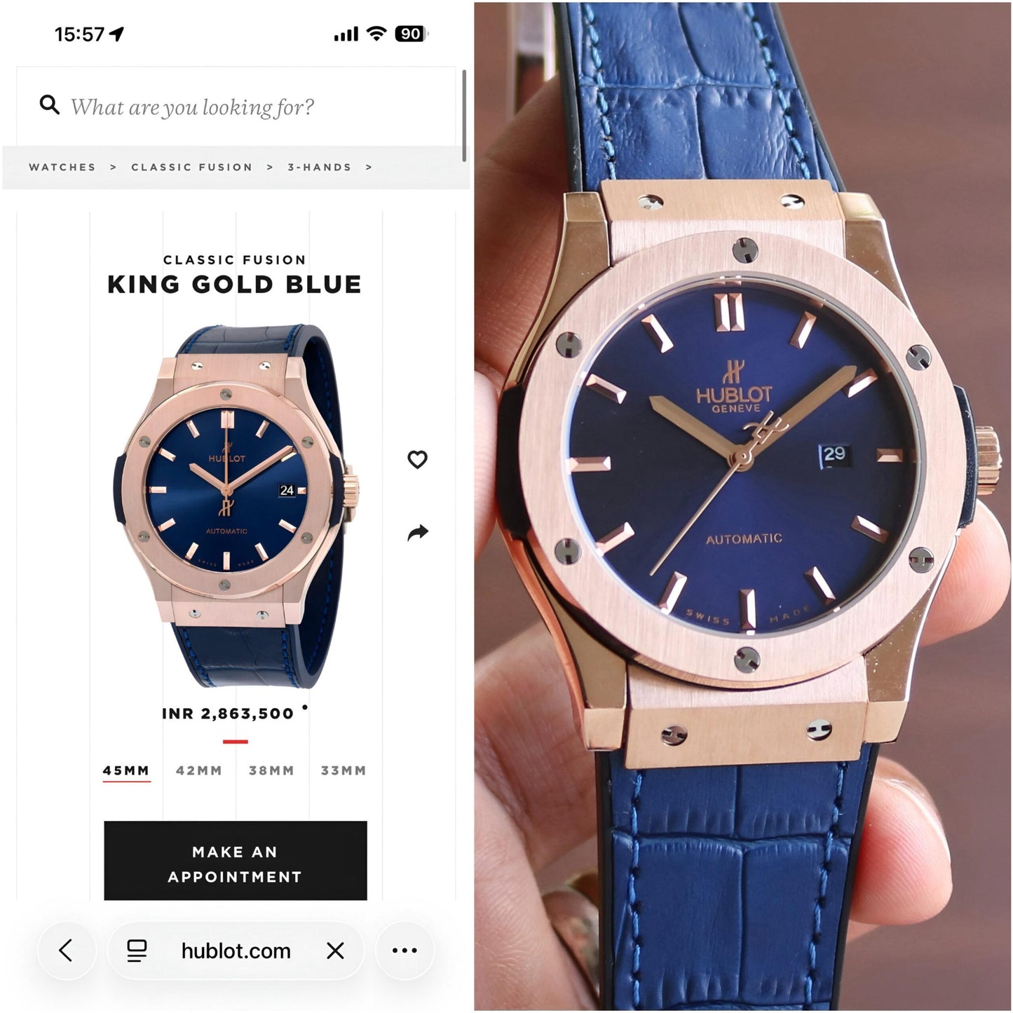 Hublot Classic Fusion Automatic Blue