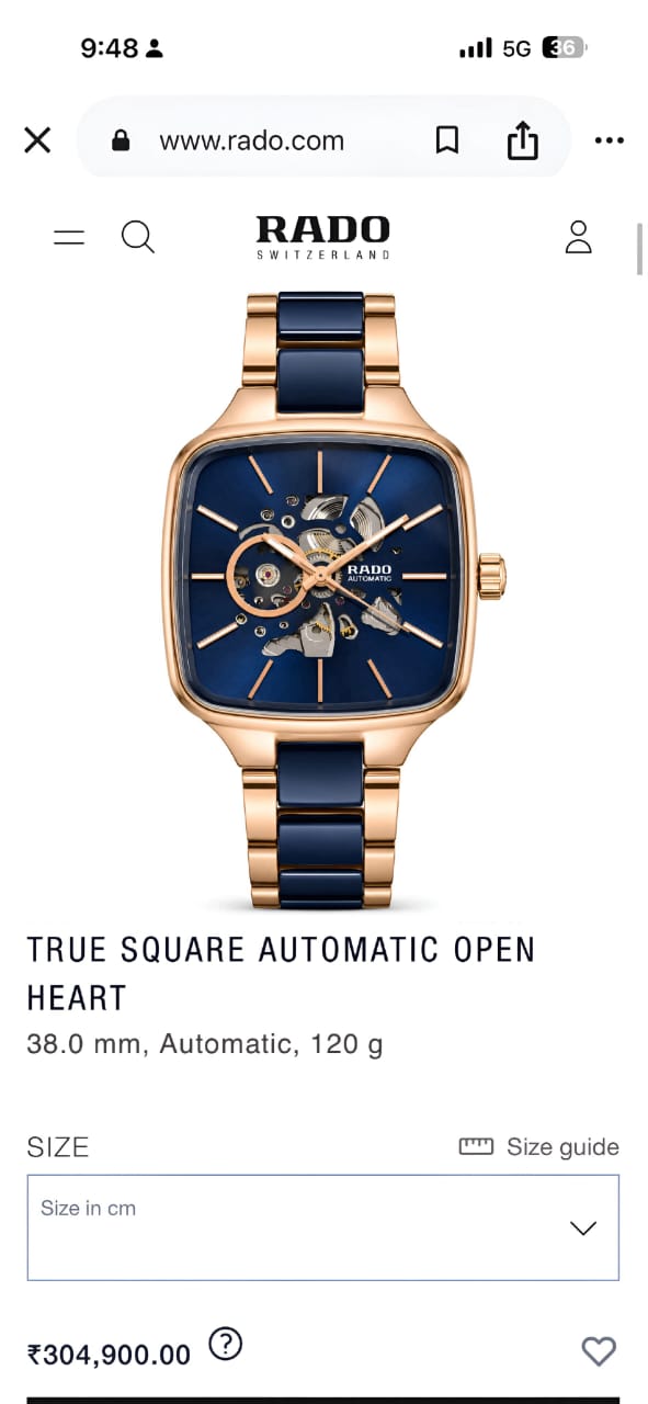 Rado True Square Skeleton Automatic Blue Edition