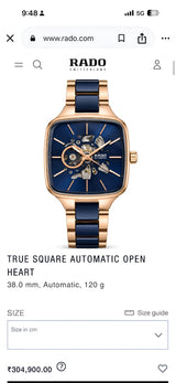 Rado True Square Skeleton Automatic Blue Edition