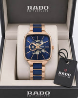 Rado True Square Skeleton Automatic Blue Edition