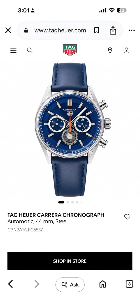Tag Heuer Blue Dial Chronograph