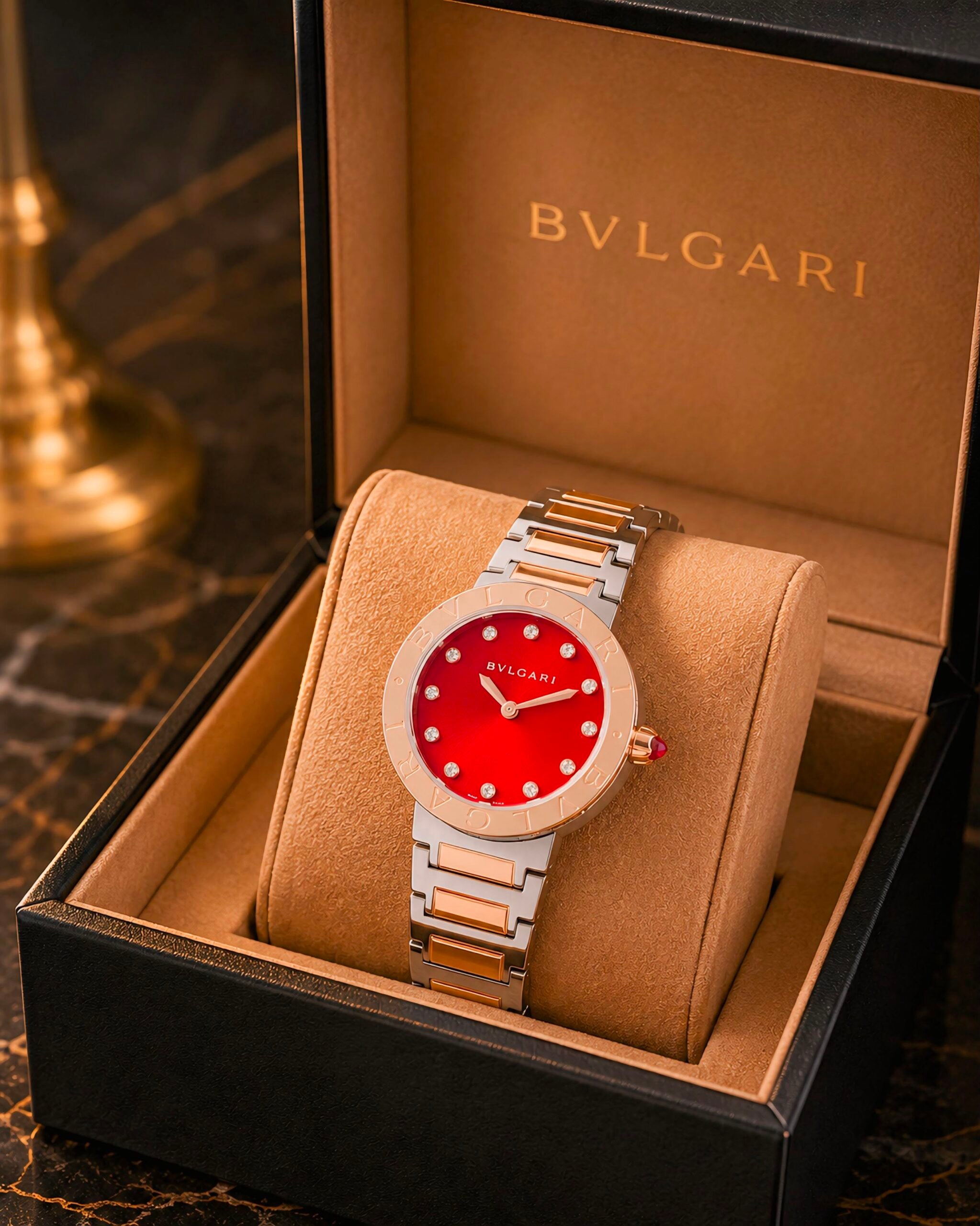Bvlgari Red Mother of Pearl Diamond Dial