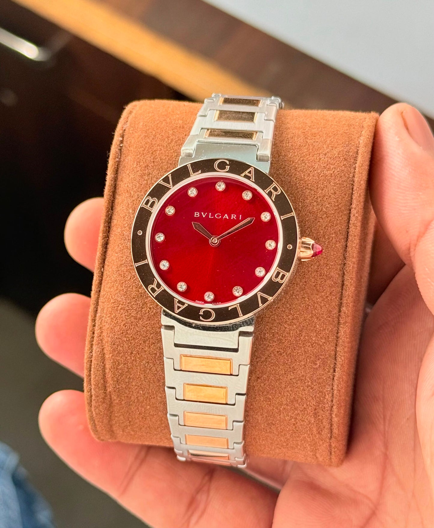 Bvlgari Red Mother of Pearl Diamond Dial