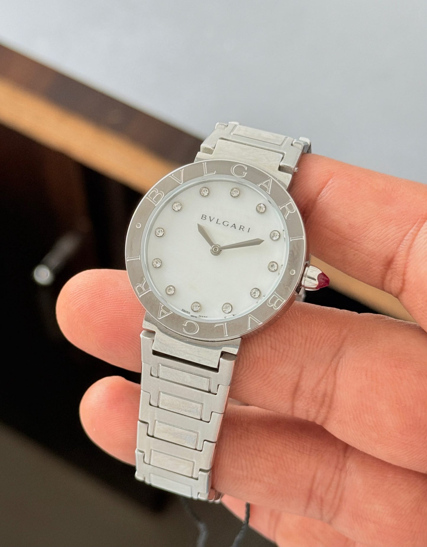 Bvlgari Mother of Pearl Silver Diamond Dial
