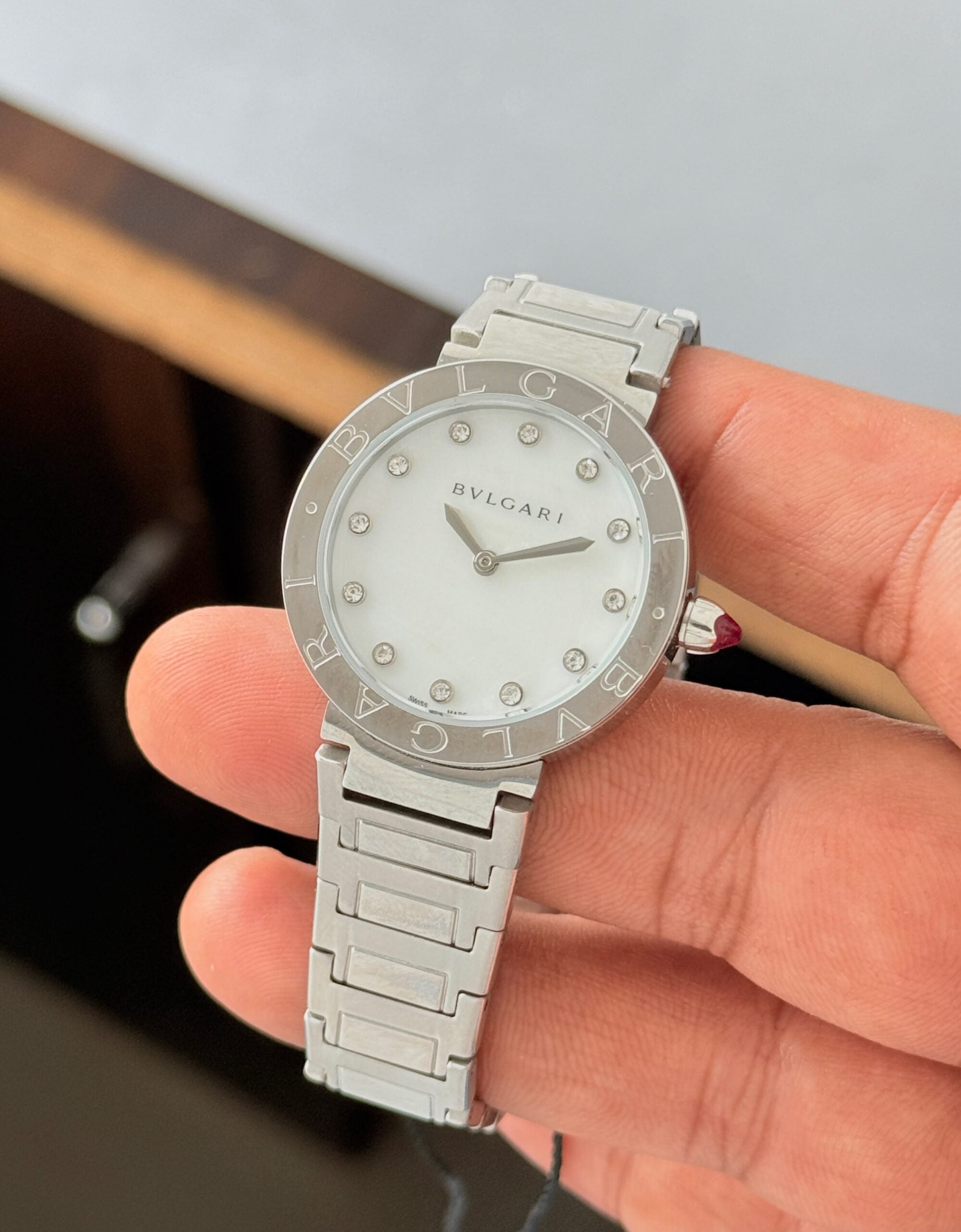 Bvlgari Mother of Pearl Silver Diamond Dial