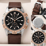 Fossil Garrett Black Dial Chronograph