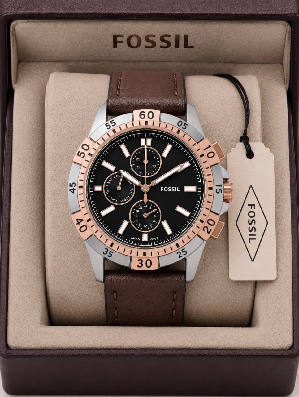 Fossil Garrett Black Dial Chronograph