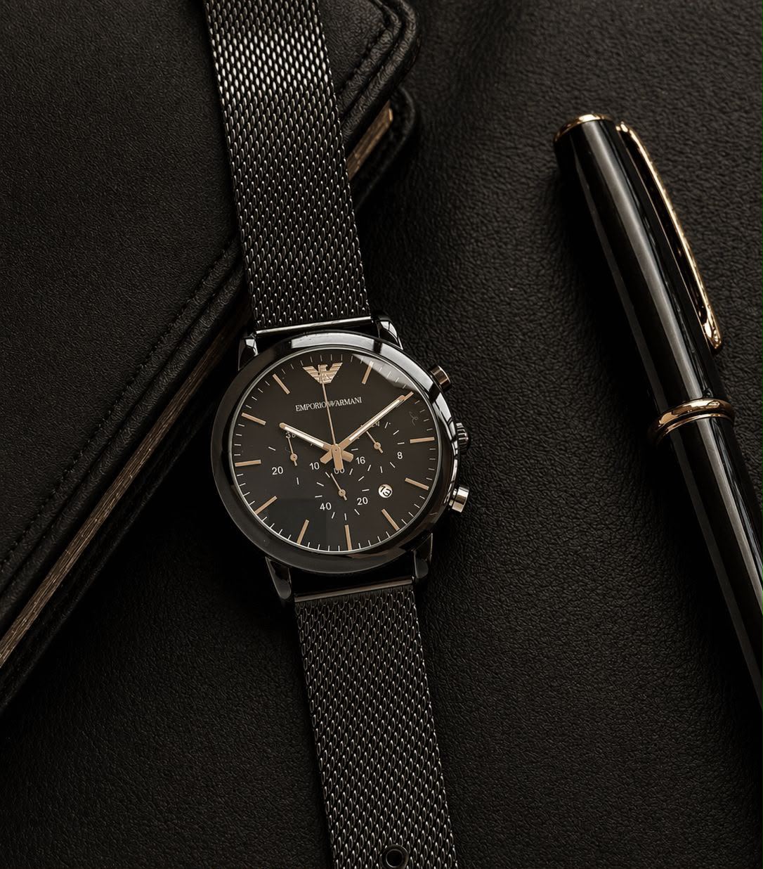 Emporio Armani Slim Black Chronograph