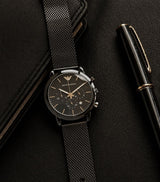 Emporio Armani Slim Black Chronograph