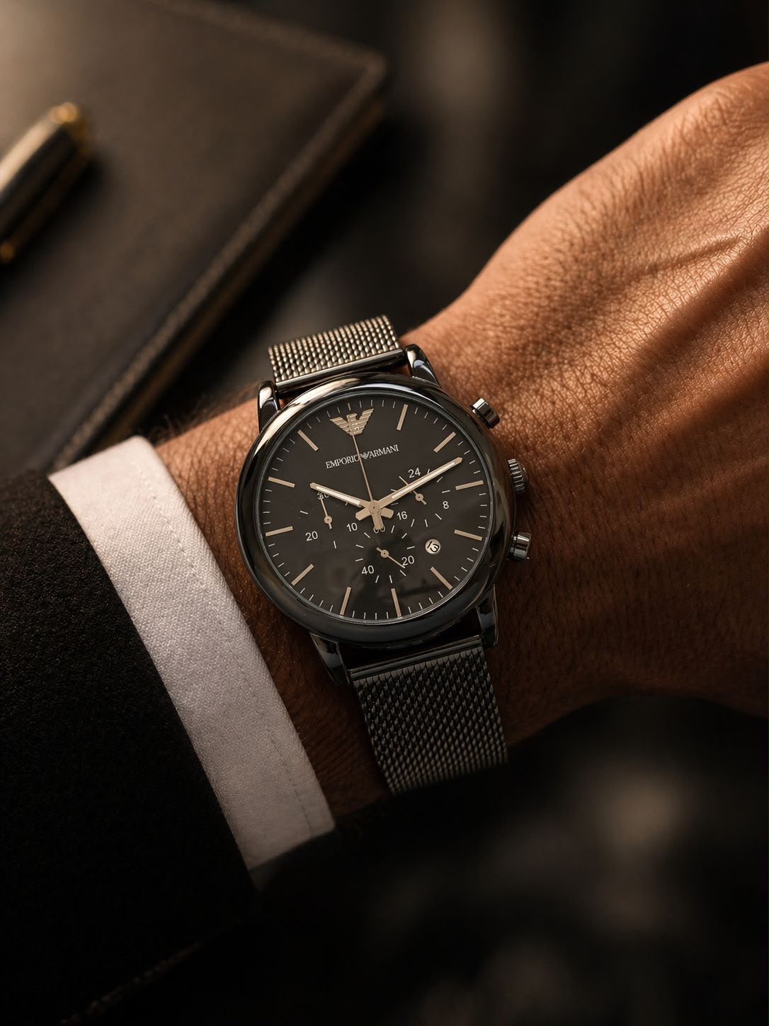 Emporio Armani Slim Black Chronograph