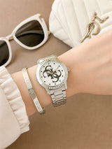 Guess White Dial Silver Quartz