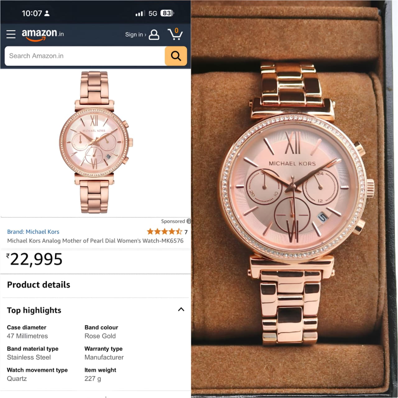 Michael Kors Sofie 38mm Rose Gold Quartz