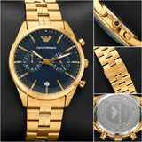 Emporio Armani Gold Chronograph Blue Dial