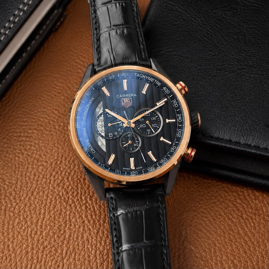 Tag Heuer Carrera Chronograph Black Brushed Dial