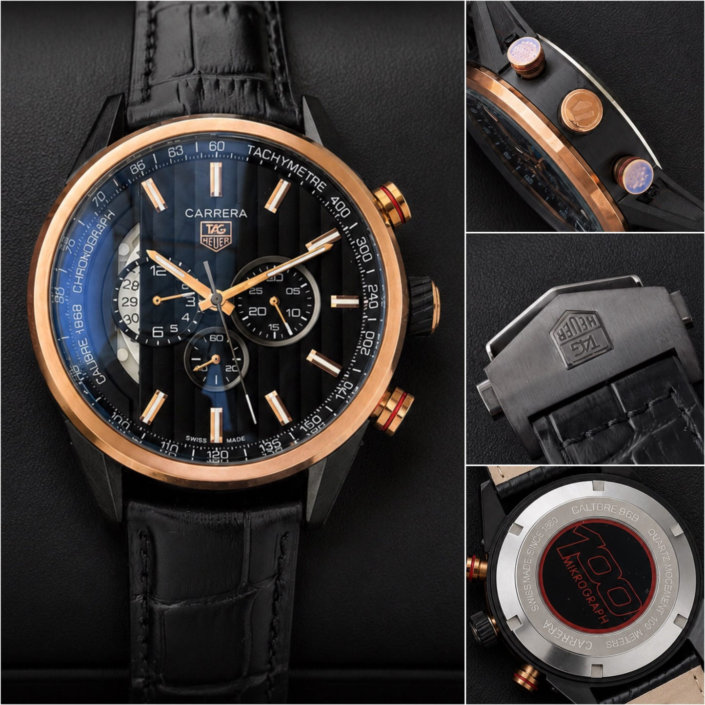 Tag Heuer Carrera Chronograph Black Brushed Dial