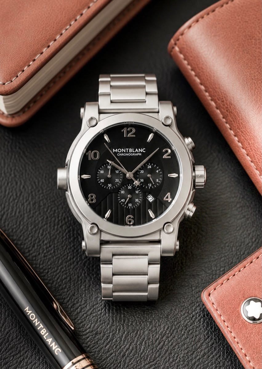 Montblanc Chronograph Black Textured Dial