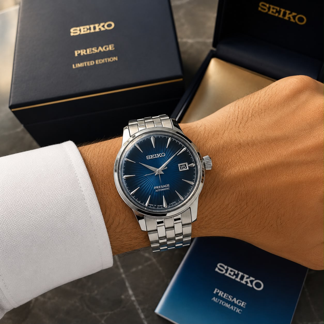 Seiko Presage Automatic Blue Sunburst Dial