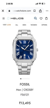 Fossil Square Classic Blue Dial