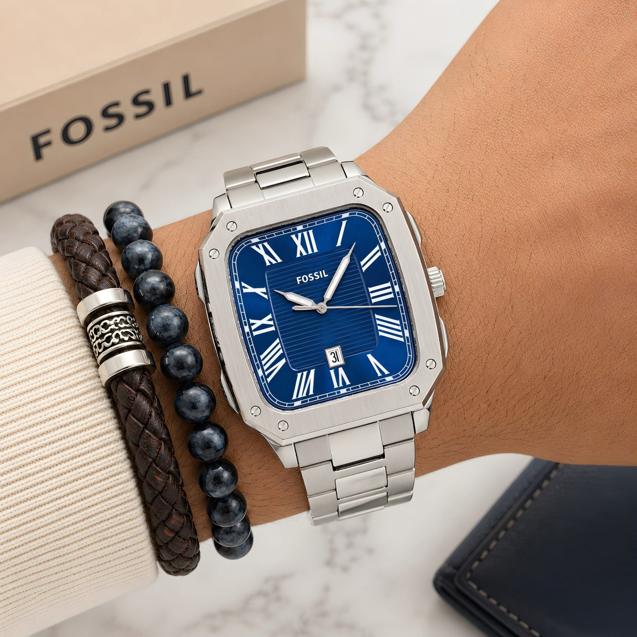 Fossil Square Classic Blue Dial