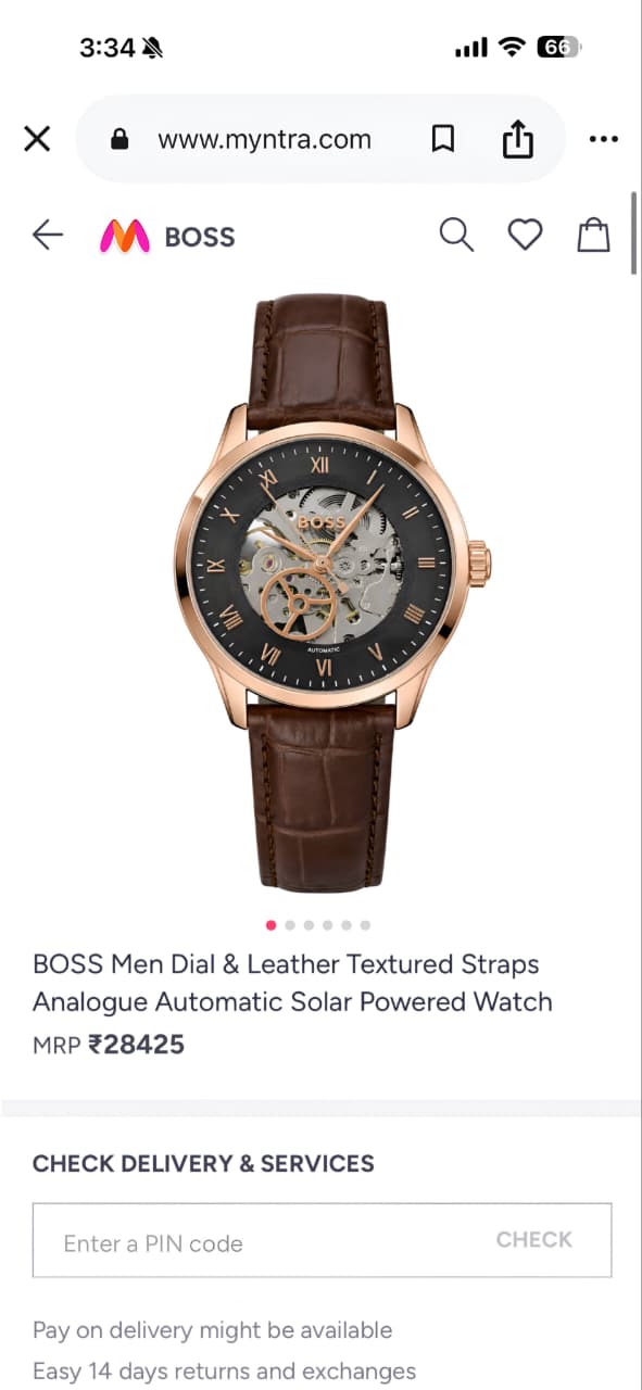 Boss Automatic Black Textured Dial Skeleton