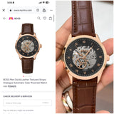 Boss Automatic Black Textured Dial Skeleton