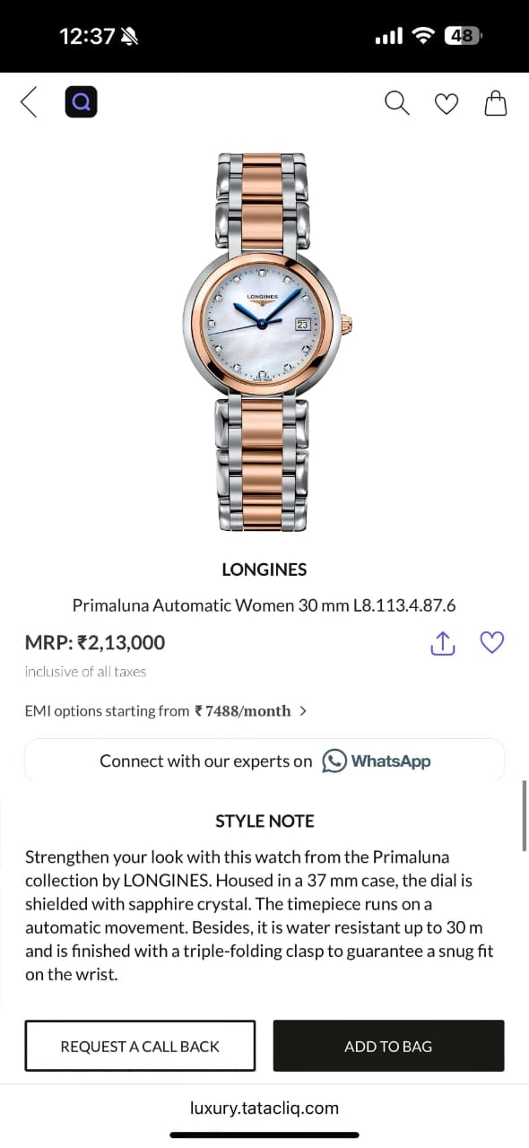 Longines PrimaLuna White Mother-of-Pearl