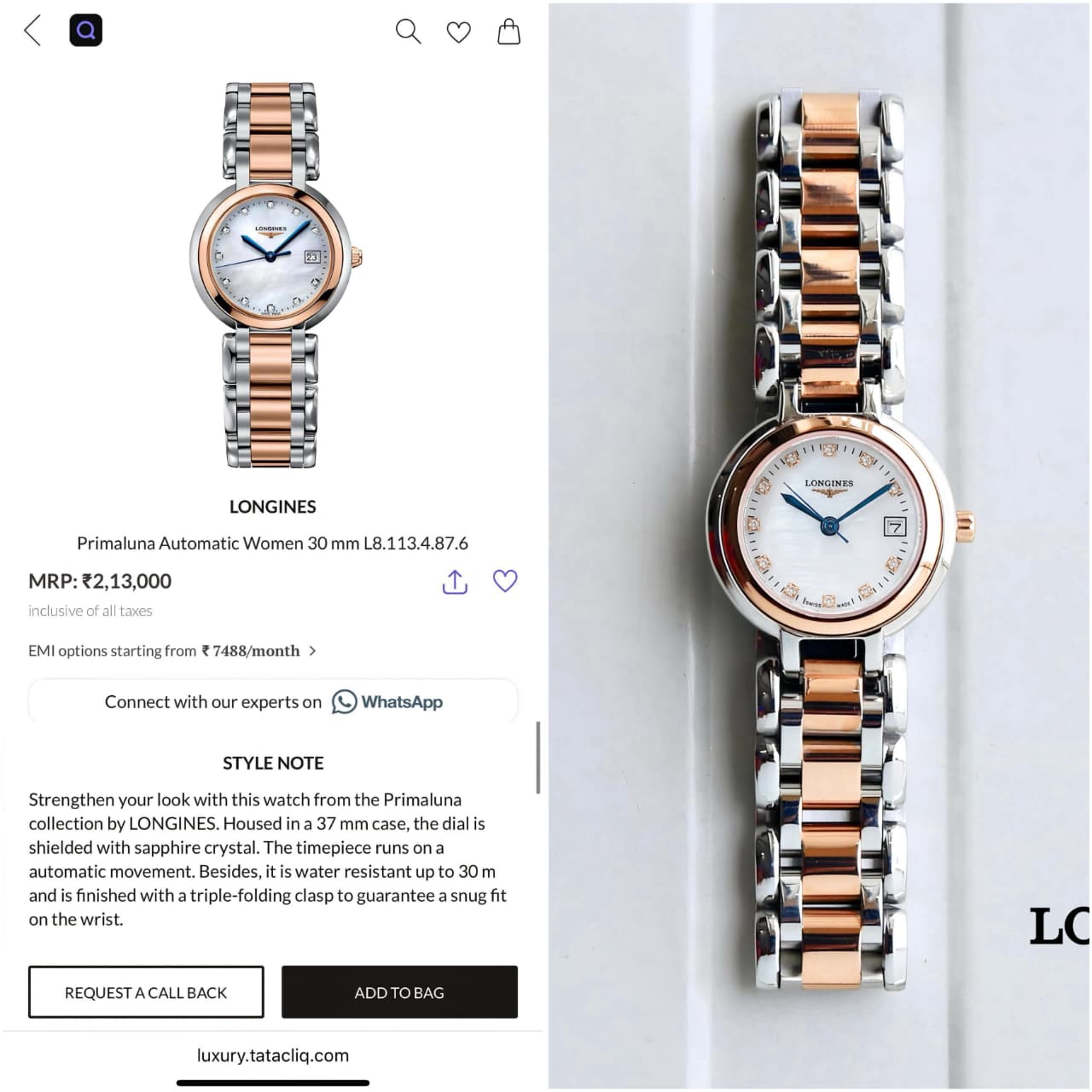 Longines PrimaLuna White Mother-of-Pearl