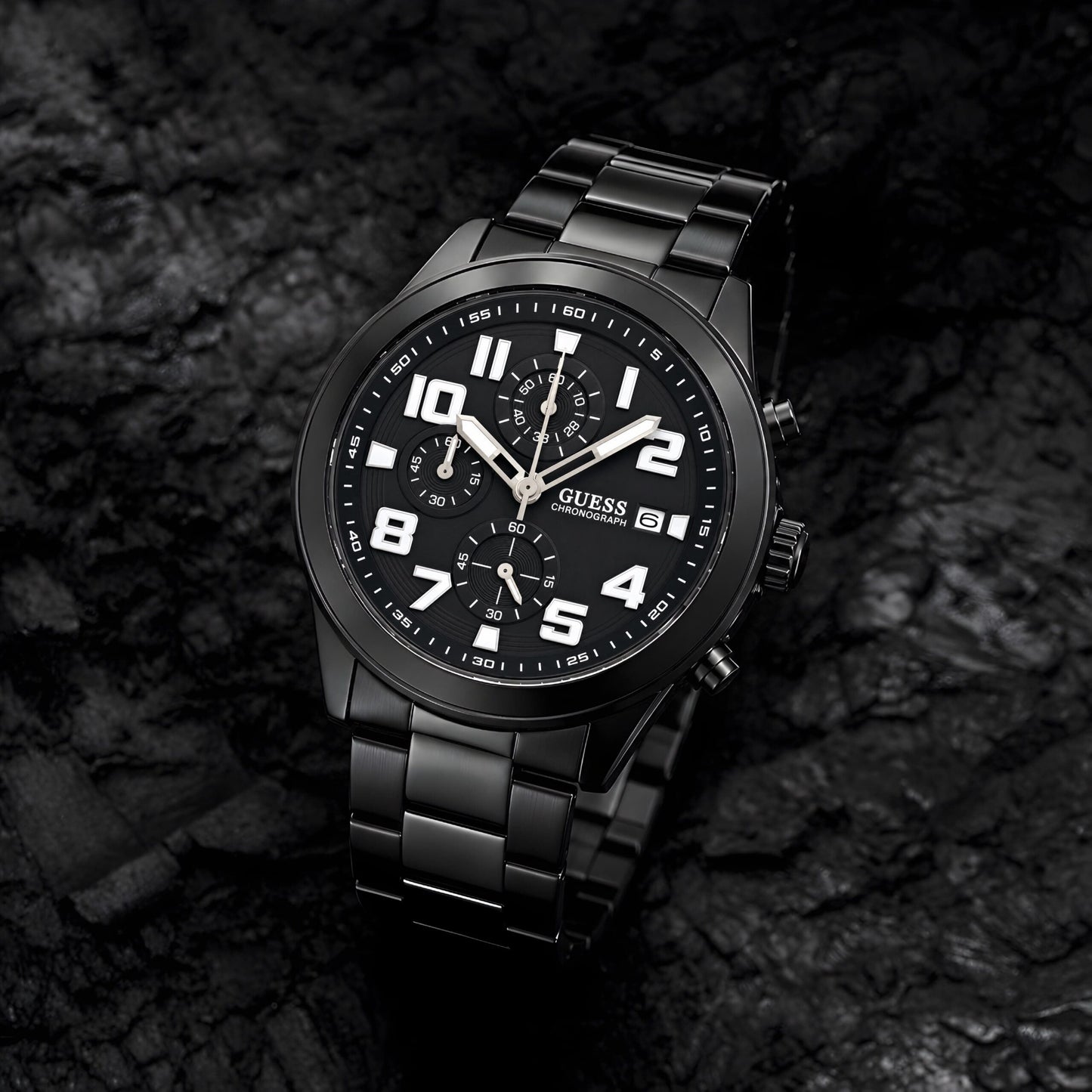 Guess Black Sunray Dial Chronograph