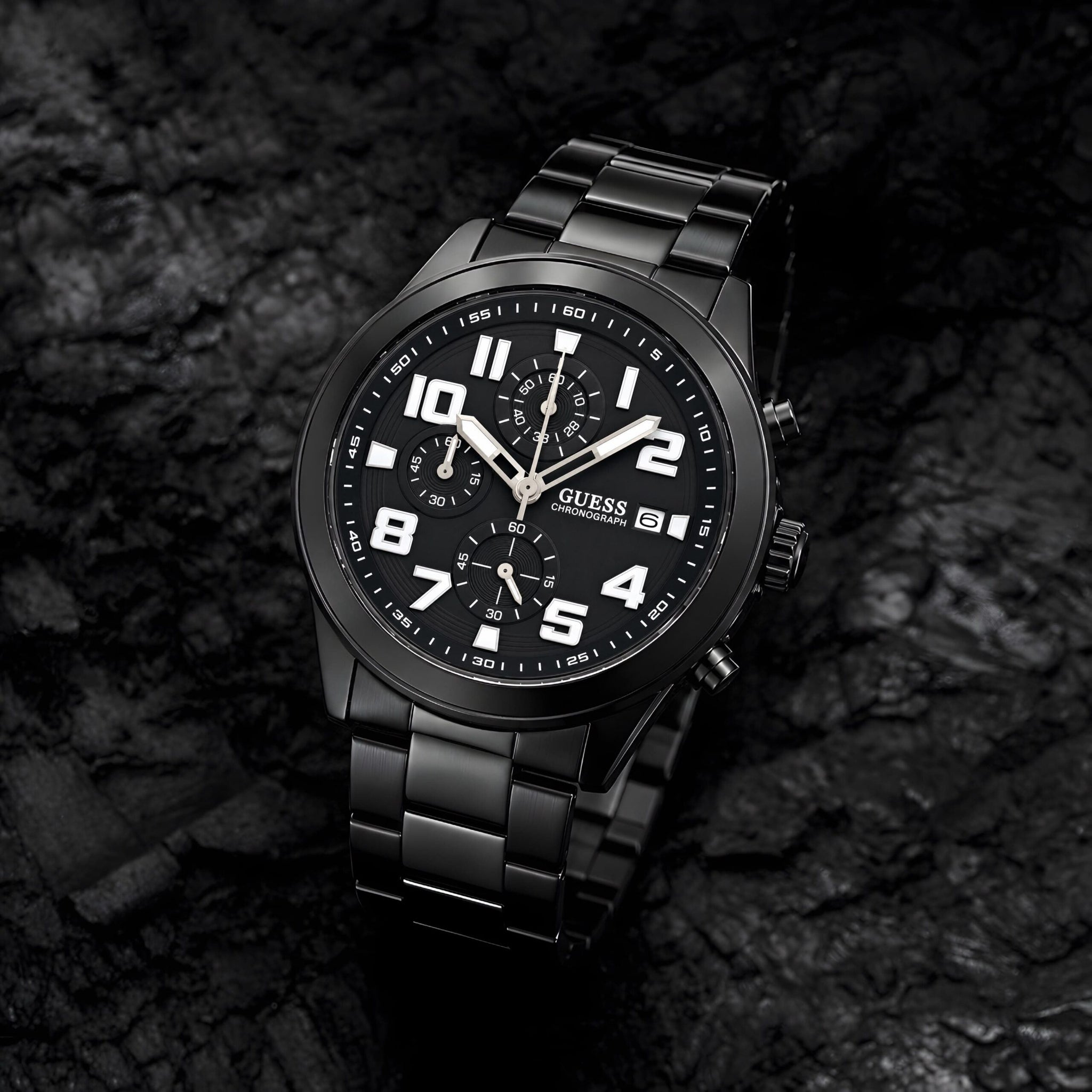 Guess Black Sunray Dial Chronograph