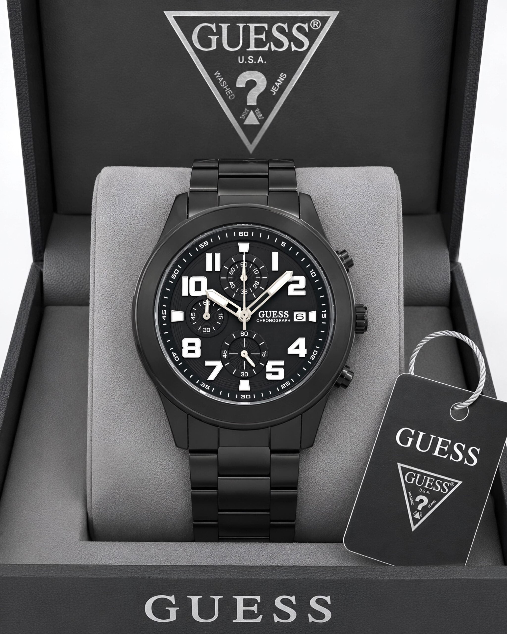 Guess Black Sunray Dial Chronograph