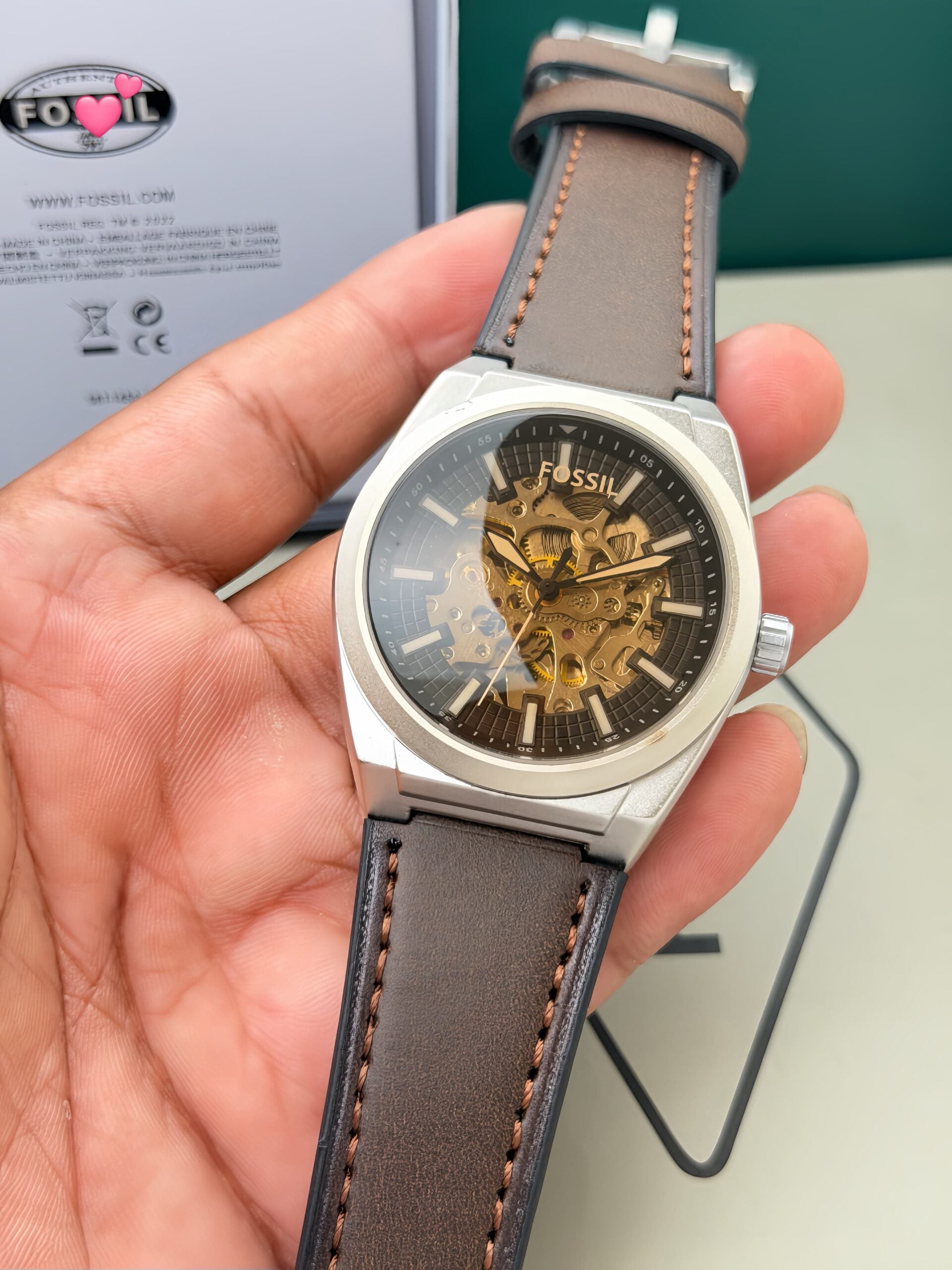 Fossil Automatic Brown White Dial